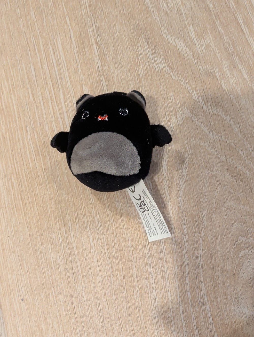 Squishville Bat Round Black and Gray Plush Mini Toy